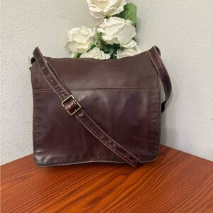 latico Brown Leather Messenger Bag with Adjustable Strap